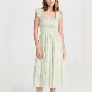 The Ellie Nap Dress Green Basketweave - Small